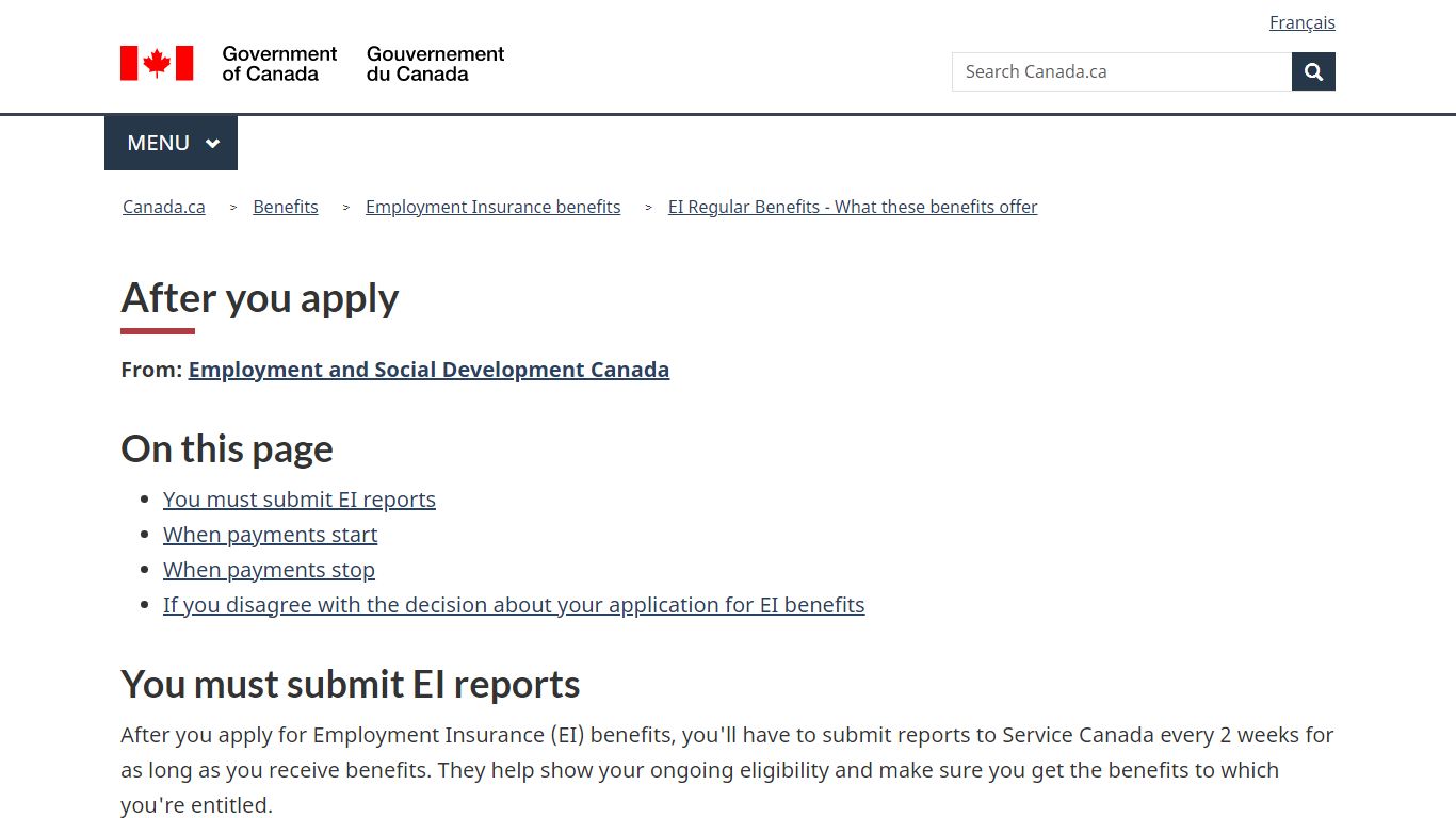EI Regular Benefits - After you apply - Canada.ca