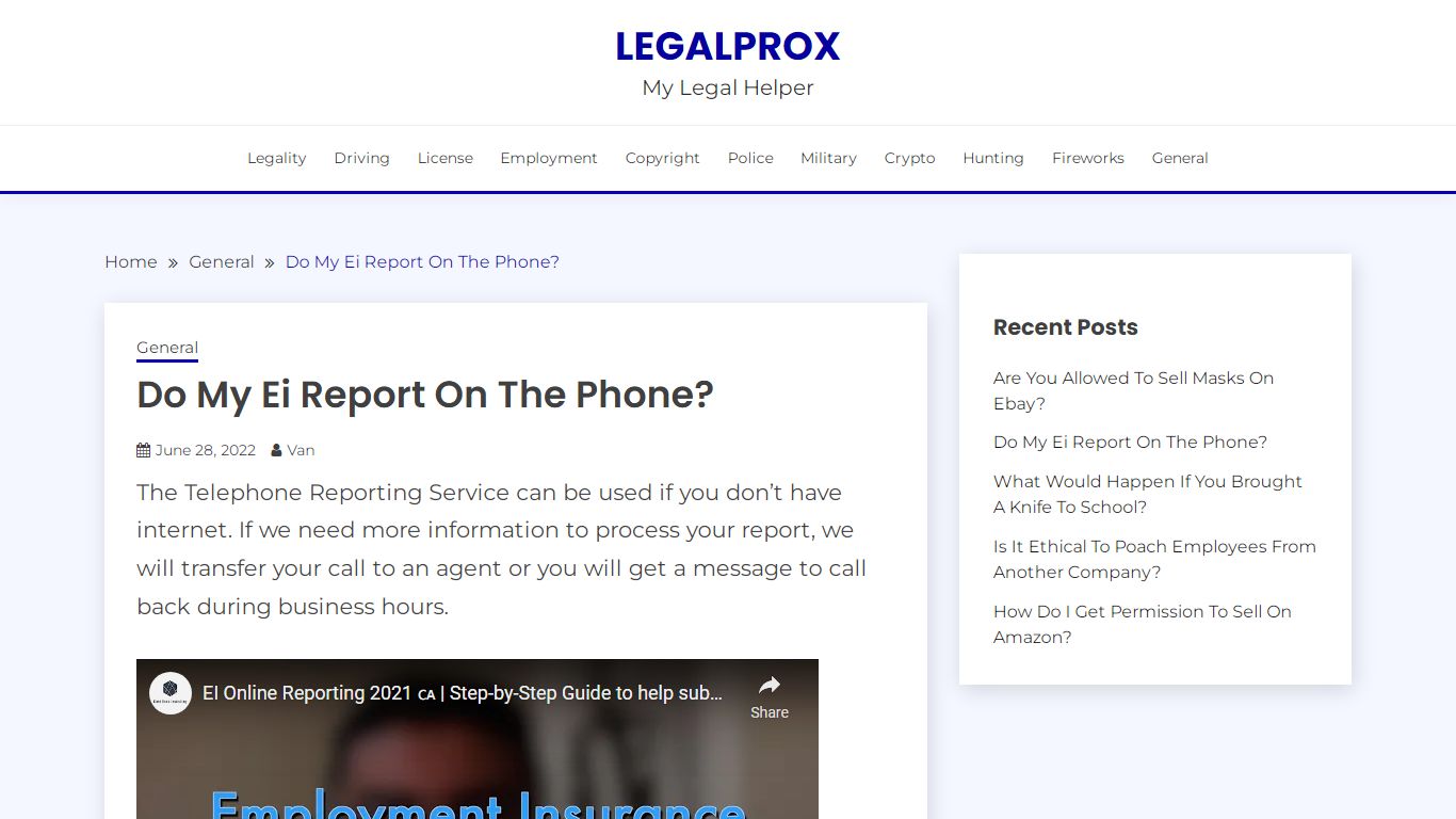 Do My Ei Report On The Phone? – LegalProX