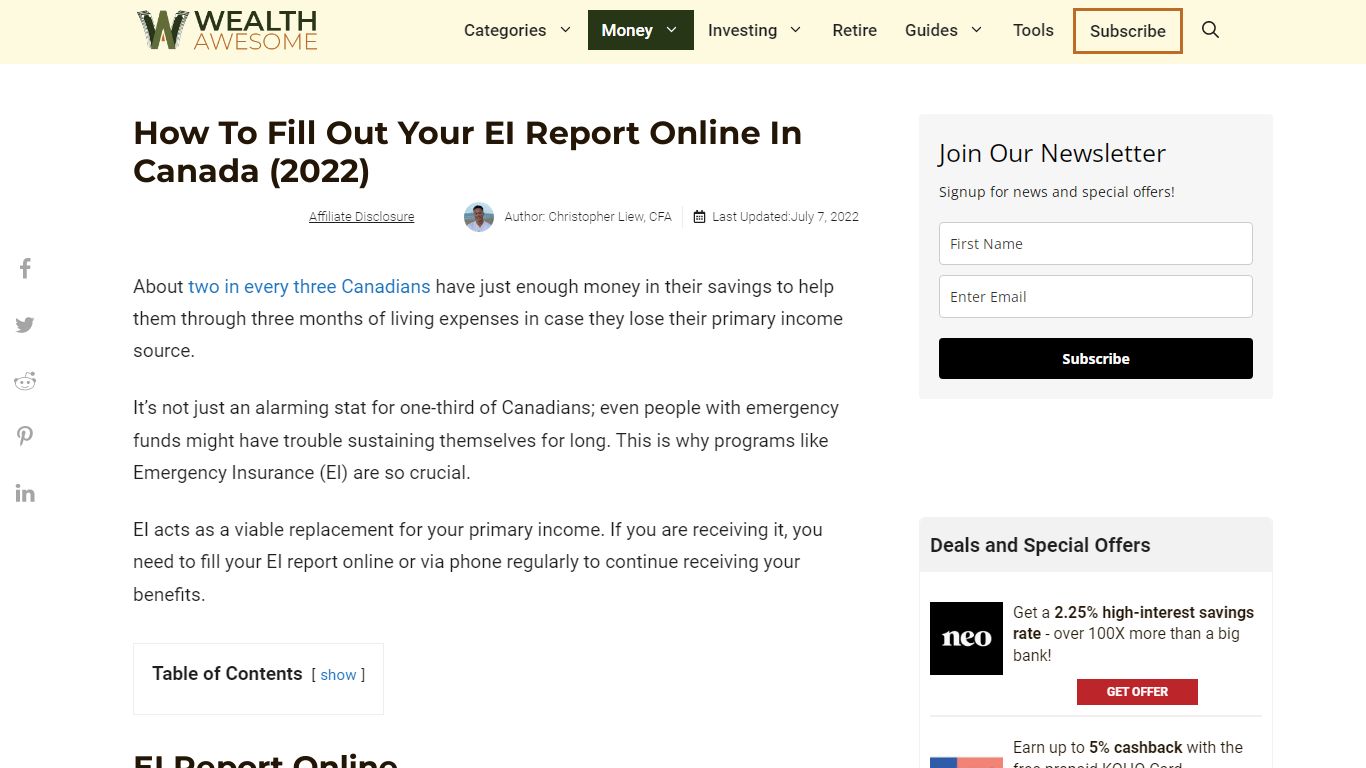 How to Fill Out Your EI Report Online in Canada (2022) - Wealth Awesome